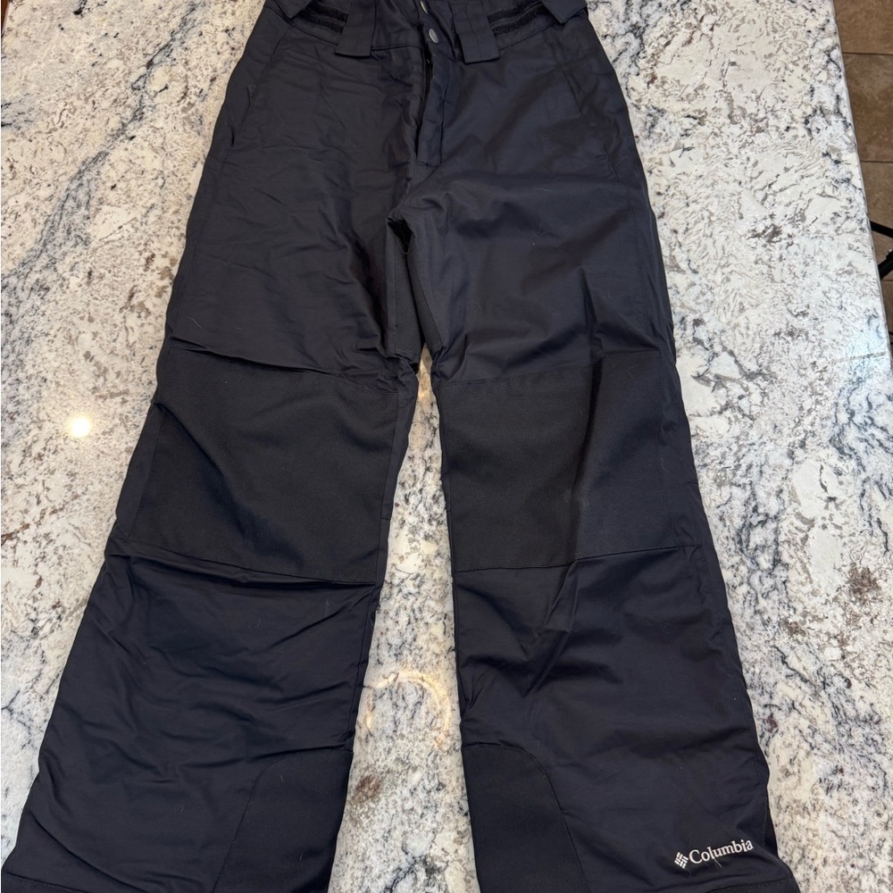 Columbia Youth Black Snow Pants Size 10/12 Adjustable Waist
